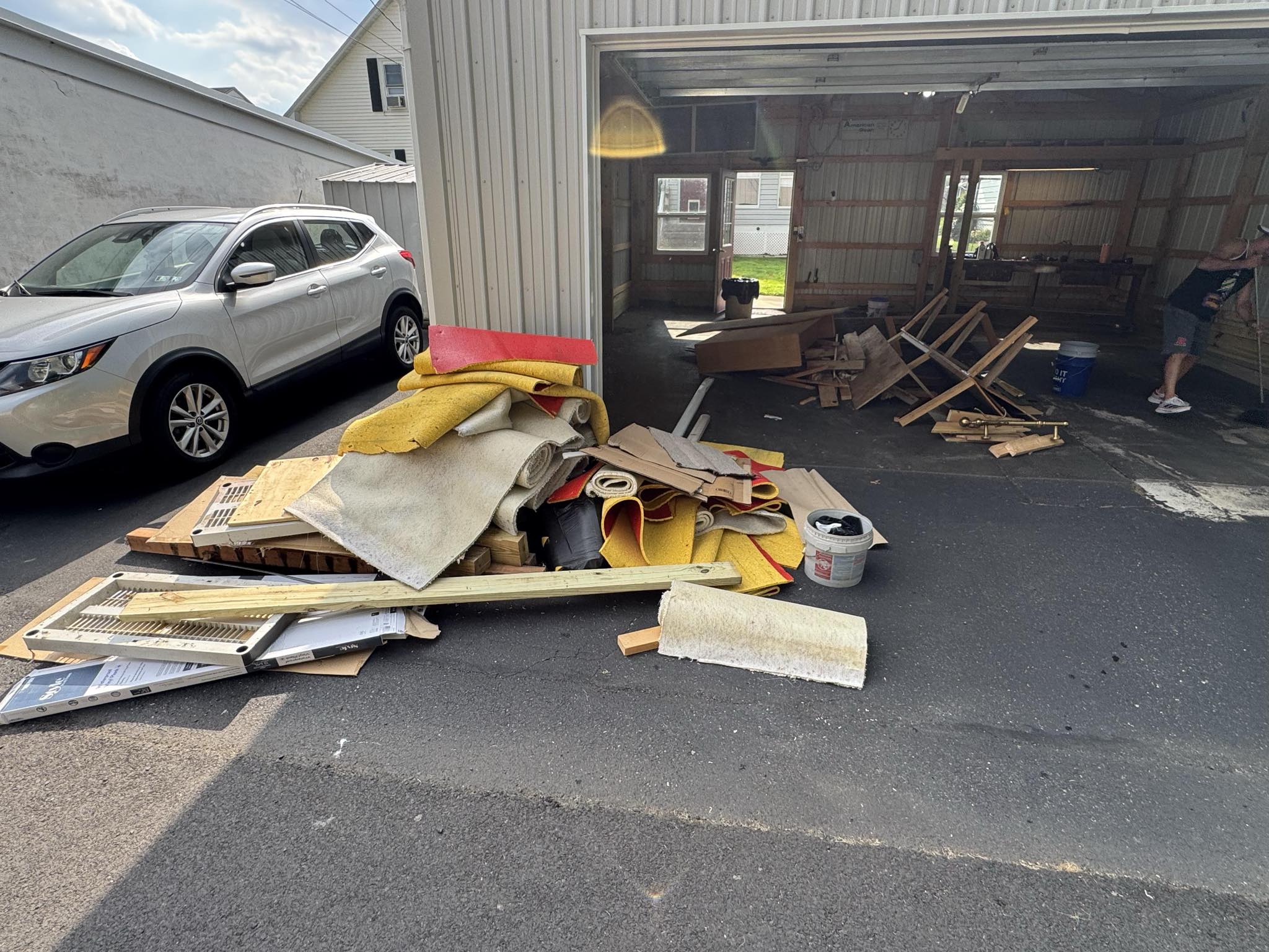 Construction debris removal from garage