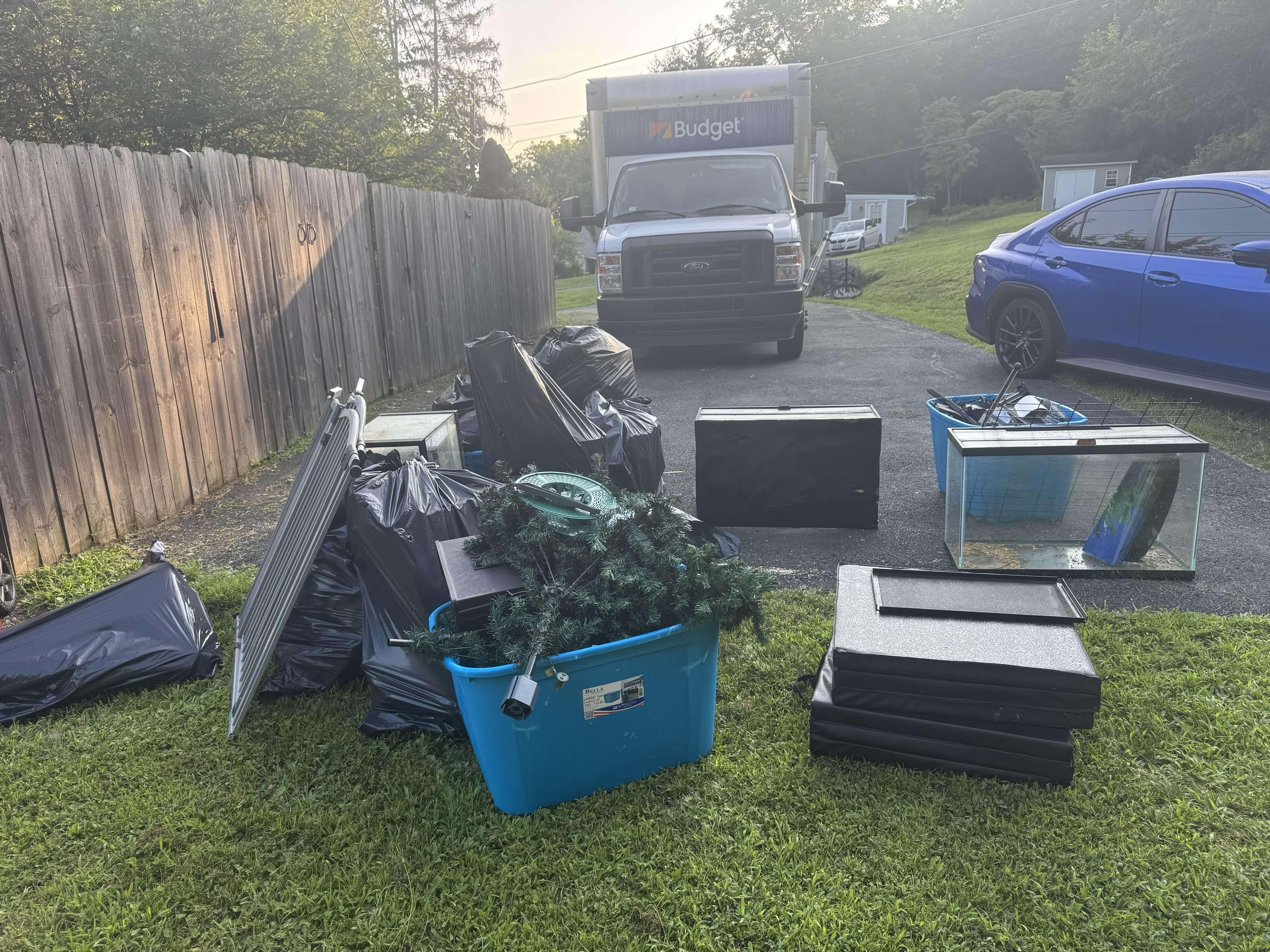 Various household items ready for removal